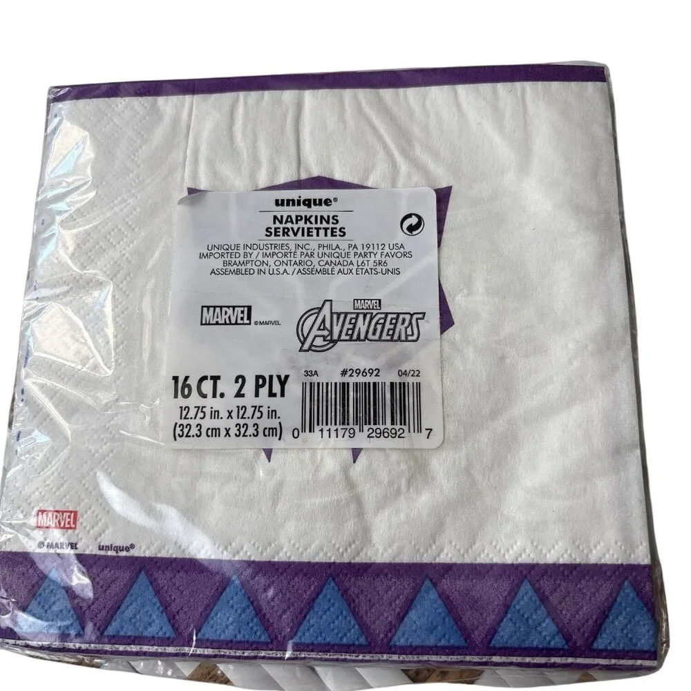 Marvel Avengers Black Panther Party Supplies Set, Dinner Dessert Plates, Napkins